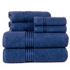 Hastings Home 100% Cotton Hotel Towel Set - Navy, 6 Pieces - 3 of 4