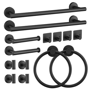 14 Pieces Bathroom Hardware Accessories Set Towel Bar Set Wall Mounted - 1 of 1