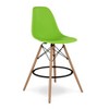 HomeRoots 28" Green And Brown Heavy Duty Plastic And Solid Wood Counter Height Bar Chair - 4 of 4