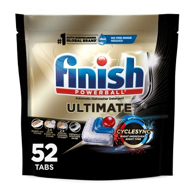Finish Ultimate Dishwasher Detergent Tabs with CycleSync Technology