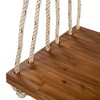 Okak Outdoor Bench Swing with Cushions,Handcrafted Acacia Wood Porch Swing,10.8ft Rope Hanging Patio Swing Bench for Garden,Backyard,Lawn - 4 of 4