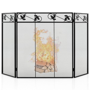 Tangkula 3-Panel Fireplace Screen Decoration Cover Baby Child Pets Safty Folded Fire Doors - 1 of 4