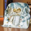 Collections Etc Sandra Kuck Kissing Angel Fleece Throw Blanket Standard White - 2 of 2