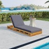 Acacia Wood Chaise Lounge Chair with Triple-Fold Cushion,Adjustable Outdoor Chaise Lounge Chair,Water-Resistant Chaise Lounge Chair-Cuddlewood - 2 of 4