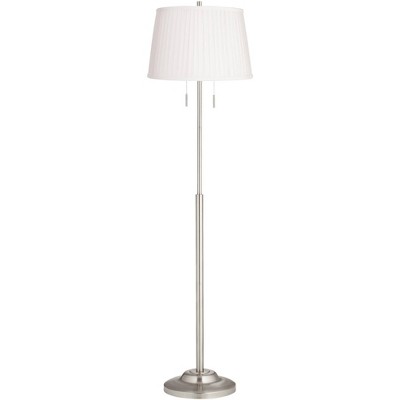 360 Lighting Abba 66" High Classic White Pleated Shade Floor Lamp