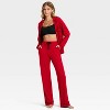 Women's Cloud Knit Modal Long Sleeve Notch Collar Top and Pants Pajama Set - Auden™ - 3 of 3
