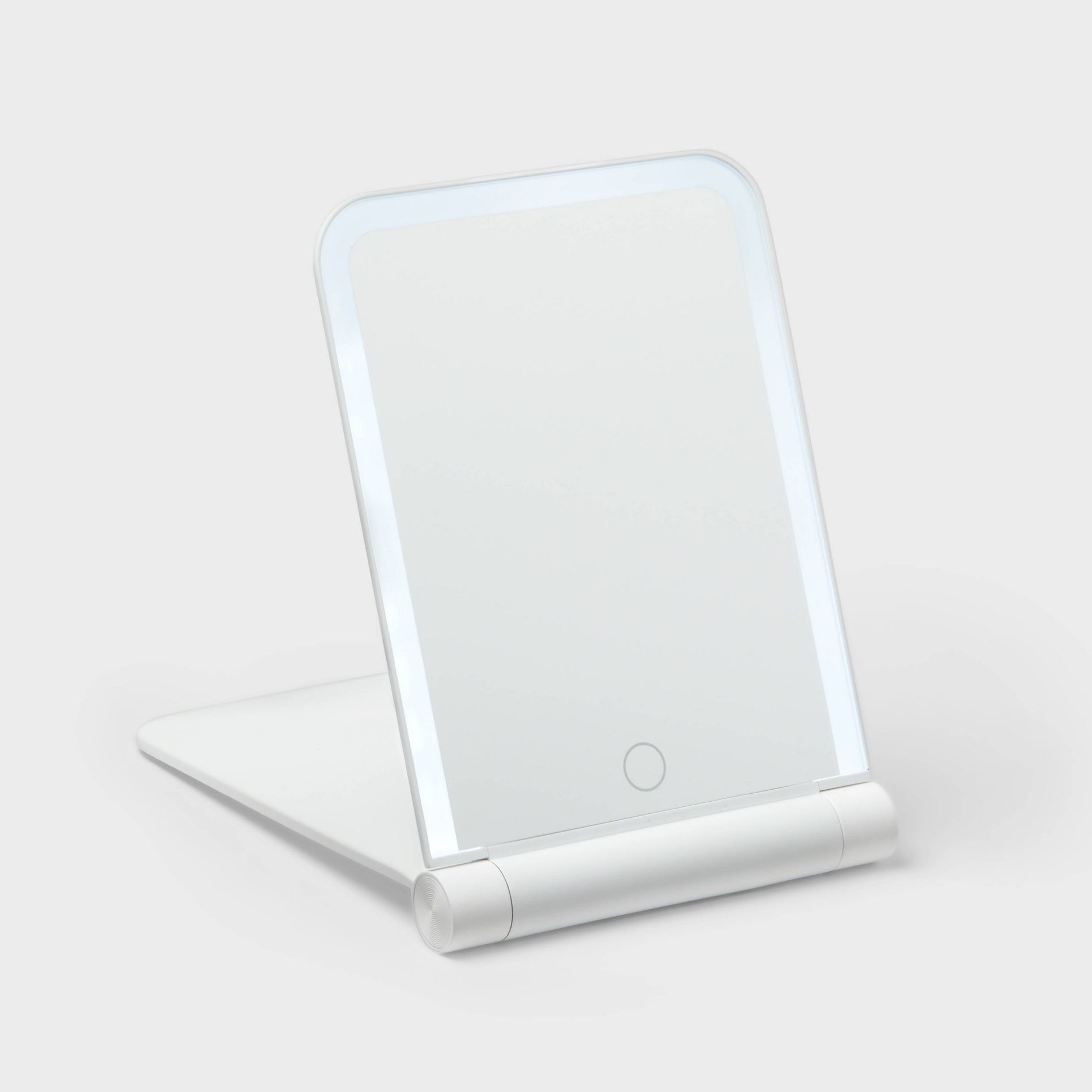 Lighted Travel Mirror with Cover - Room Essentials™: Portable, Rectangular, 1X Magnification, LED Illumination