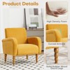 Modern Chenille Fabric Accent Chair, Upholstered Armchair with Solid Wood Legs - Comfy Single Sofa for Reading, Living Room, Bedroom - 3 of 4