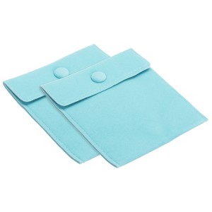 Unique Bargains Velvet Snap Button Dense Stitches Jewelry Bag 2 Pcs - 1 of 4