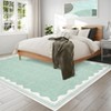 Scalloped Pattern Rugs for Living Room Bedroom Soft Non Slip Low Pile Throw Carpet Washable Foldable Area Rug - 2 of 4