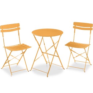 Best Choice Products 3-Piece Small Bistro Set, Folding Patio Furniture Set of 2 Chairs and Table - 1 of 4