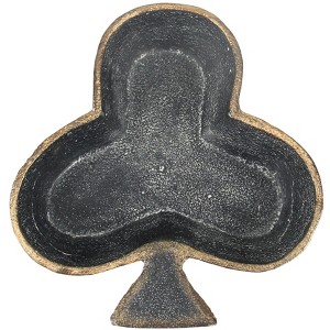 HomeRoots 6" Black and Gold Club Cast Iron Vanity Tray - 1 of 4