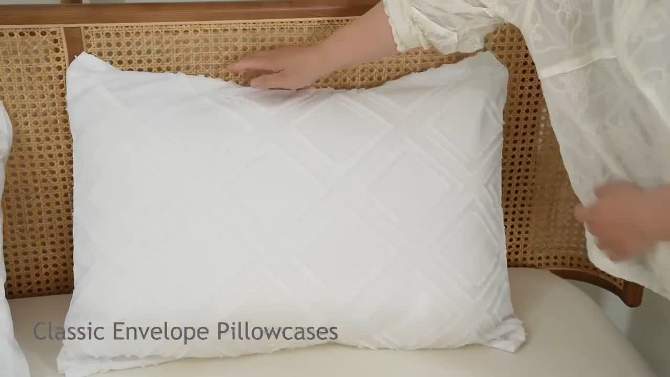 Peace Nest Tufted Clipped Jacquard Geometric Duvet Cover & Pillowcase Set, 2 of 8, play video