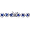 EVERLY JEWELRY | Sterling Silver 11-1/3 CT TGW Created Blue & White Sapphire Bracelet, 7-inch - 4 of 4