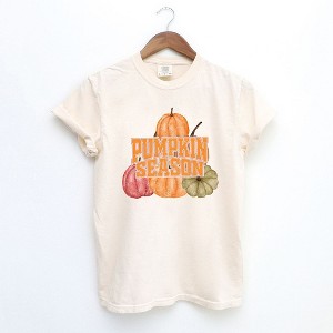Simply Sage Market Women's Pumpkin Season Distressed Short Sleeve Garment Dyed Tee - 1 of 4