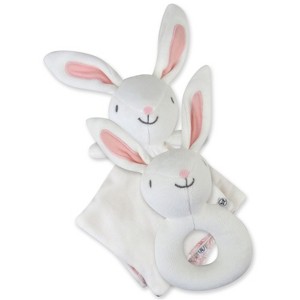 Honest Baby Rabbit Lovey and Rattle BUNNY SWEET Gift Set - 1 of 4