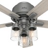 Hunter Fans 52" Hartland Lighted Ceiling Fan Matte Silver Finish with 5 Light Gray Oak Blades and Integrated LED Light Kit - 2 of 4