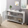 VYNXARIA 47.25"Glass Storage Cabinet Floor-to-ceiling for Kitchen, Living Room, Bathroom(White) - 3 of 4