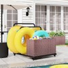 Maggift Wheelbarrows, Pool Cart with Wheels, Storage and Towel Rack, Storage Deck Box for Outdoor Patio Float,for patio, Brown, 31.5"*39.4"*37.6" - 3 of 4