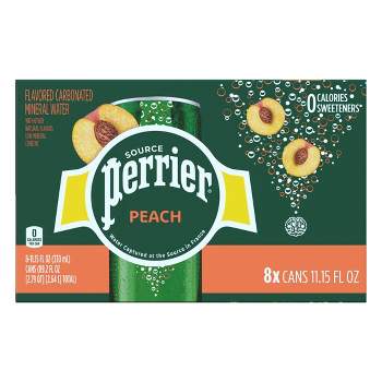 Perrier Peach Flavored Sparkling Water - 8pk/11.15 fl oz Cans