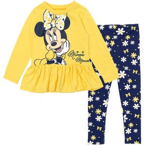 Disney Minnie Mouse Mickey Mouse T-Shirt and Leggings Outfit Set Infant to Big Kid - 1 of 4