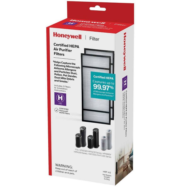 Honeywell 2pk HEPA Air Purifier H Filter for HPA060 and HPA160 Series, 2 of 4