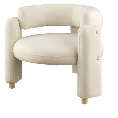NicBex Velvet Barrel Accent Chair,Upholstered Living Room Chairs with Mid-Height Curved Backrest,Cozy Armchair,Accent Chairs for Living Room