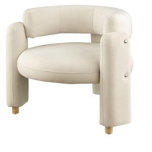 NicBex Velvet Barrel Accent Chair,Upholstered Living Room Chairs with Mid-Height Curved Backrest,Cozy Armchair,Accent Chairs for Living Room - 1 of 4