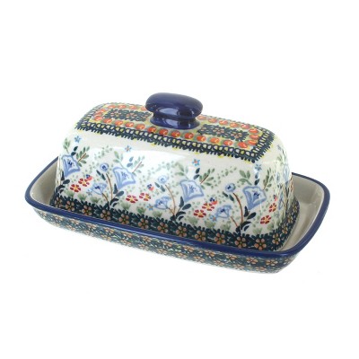 Blue Rose Polish Pottery M074 Manufaktura Butter DIsh