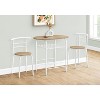 Monarch Specialties Dining Table Set 3Pcs Set Small 32Inch L Kitchen Metal Laminate Natural White Contemporary Modern - 3 of 4