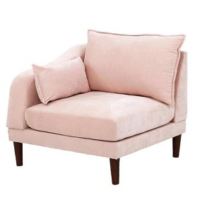 TiramisuBest Beautiful Blush Pink One Arm Chair Morgan Fabric 1pc Chair Pillow Soft Cushion Wood Legs Living Room Furniture - 1 of 4