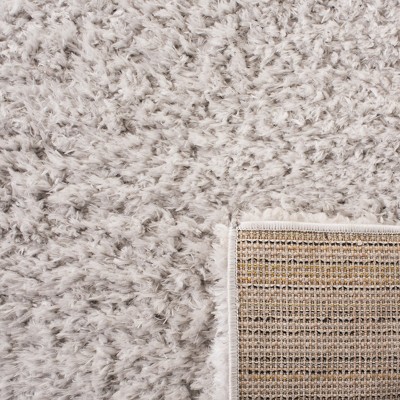 Elegant Silver Shag 4' x 6' Hand-Knotted Wool Area Rug