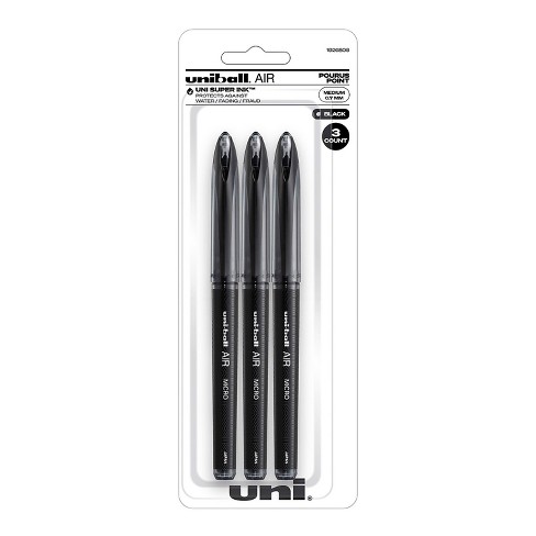  Uniball Vision Rollerball Black Pens Pack of 4, Fine