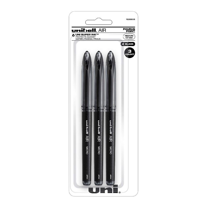 uni-ball AIR Rollerball Pens Bold Point Black Ink 3/Pack (1926808) 1498876, 1 of 10