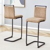 CAVINAS Bar Stools Set of 2, Upholstered Counter Height Bar Stool Chair with Footrest and Metal Legs for Pub, Living Room, Dining Room - 2 of 4