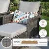 Brafabhome Outdoor Patio Furniture Set, 7-Piece PE Wicker Conversation Sectional Chair Sofa Set with Cushioned Seat for Yard Garden Porch | Beige - 3 of 4