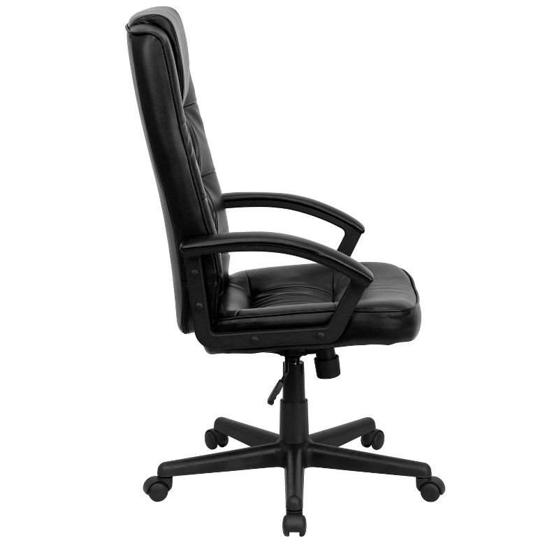 Flash Furniture Nora High Back Black LeatherSoft Executive Swivel Office Chair with Arms, 4 of 6