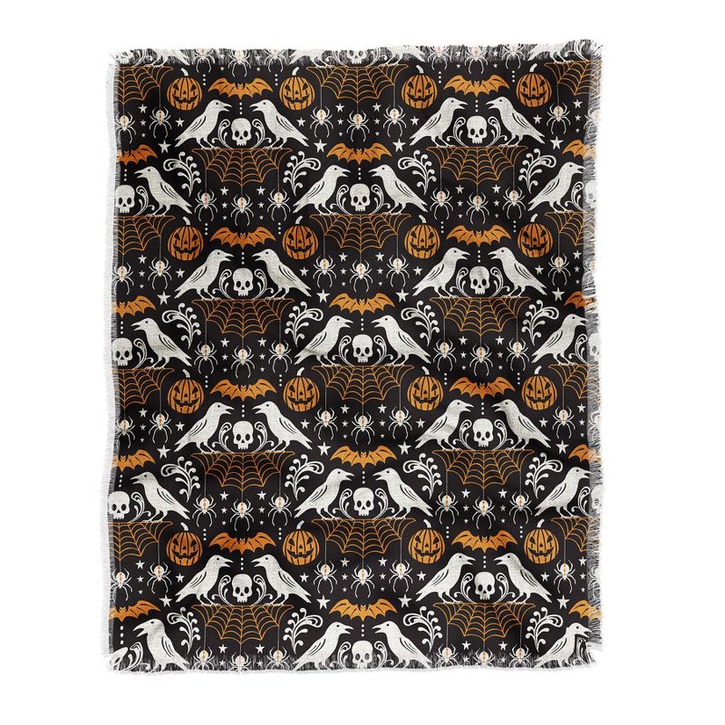 Heather Dutton All Hallows Eve Black Orange Woven Throw Blanket - Deny Designs, 1 of 3