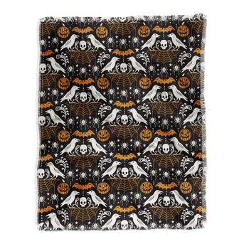 Heather Dutton All Hallows Eve Black Orange Woven Throw Blanket - Deny Designs
