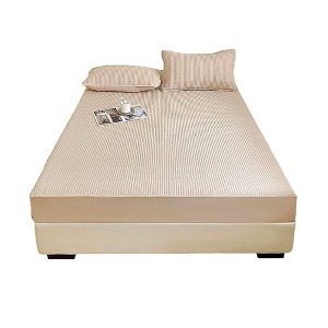 Unique Bargains Lattice Stitching Fitted Sheet 1 Pc - 1 of 4