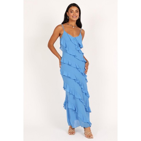 Petal And Pup Ciao Ruffles Maxi Dress Blue M Target