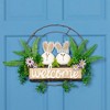 Northlight Easter Rabbit Couple Floral "Welcome" Sign - 16-Inch - 2 of 4