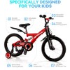 HONGGE Kids' Bike 16"/18" Wheels Bicycle with Adjustable Seat, Dual Brakes, Suspension, Training Wheels and All-Terrain Tires for Ages 4–9 - 3 of 4