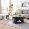 4 Piece of Detachable Coffee Table Round,Industrial Coffee Table,2-Tier Coffee Table With Storage-Cuddlewood - image 3 of 4