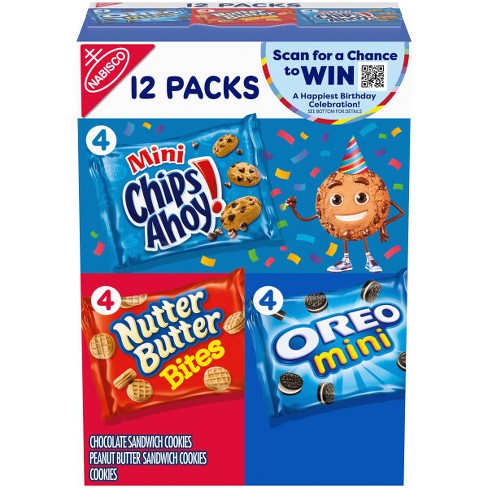 Nabisco Snack Pack Variety Mini Cookies Mix With OREO Mini, Mini Chips Ahoy! & Nutter Butter Bites - 12oz / 12ct - image 1 of 4