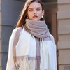 Anna-Kaci Women's Striped Scarf with Soft Cozy Fabric Two-Tone Design and Fringe Trim Detailing - 2 of 4