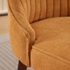 Okak Flocking Linen Dining Chairs Set of 2, Modern Kitchen Chairs with Comfy Fabric Upholstered, Accent Chairs with Curved Solid Wood Legs - 4 of 4