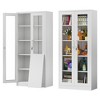 Mlezan Display Cabinet: Glass Doors, 4 Adjustable Shelves, Locking Case. Ideal for Home, Office, or Clinic. Assembly Required. - 2 of 4