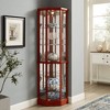 Okak Corner Cabinet with 6 Adjustable Tempered Glass Shelves and Mirror Back, Display Cabinet for Living Room, Small Spaces - 2 of 4