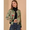 INSPIRE CHIC Women's Stand Collar Floral Prints Zip Up Lightweight Short Jacket - 3 of 4